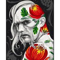 Картина за номерами без підрамника Козак. Арт 10054-ACNF 40х50 см by Vyshnov Serhii ©vyshnov__tattooart