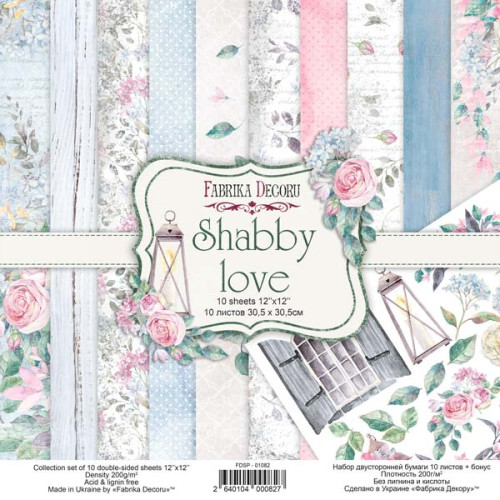 Колекція паперу для скрапбукінгу Shabby love, 30,5 x 30,5 см, 10 аркушів