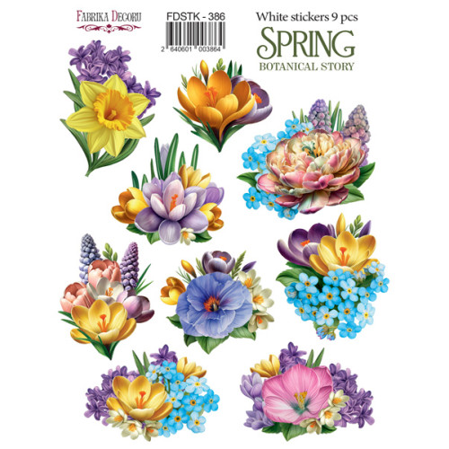 Набір наклейок (стікерів) 9 шт Spring Botanical story №386