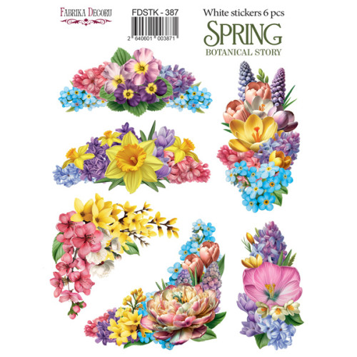 Набір наклейок (стікерів) 6 шт Spring Botanical story №387