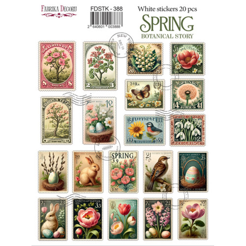 Набір наклейок (стікерів) 20 шт Spring Botanical story №388