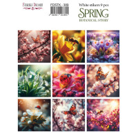 Набор наклеек (стикеров) 9 шт Spring Botanical story №389