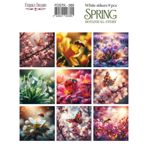 Набір наклейок (стікерів) 9 шт Spring Botanical story №389
