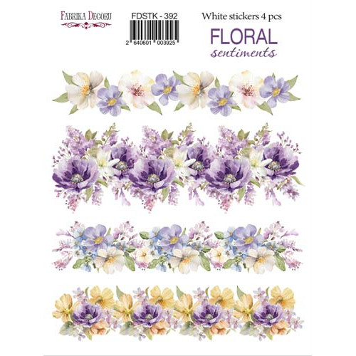 Набір наклейок (стікерів) 4 шт, Floral Sentiments, №392