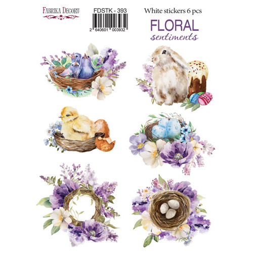 Набір наклейок (стікерів) 4 шт, Floral Sentiments, №393