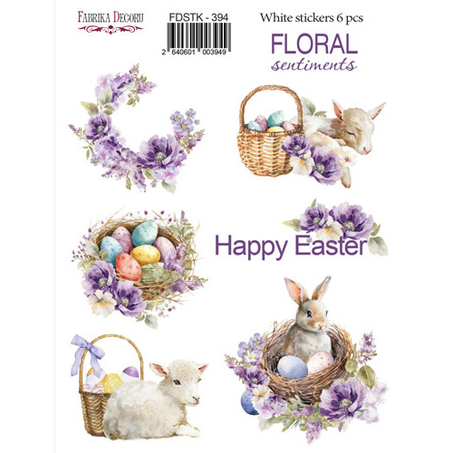 Набір наклейок (стікерів) 4 шт, Floral Sentiments, №394