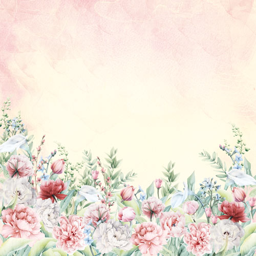 Лист двостороннього паперу для скрапбукінгу Peony garden №60-01 30,5х30,5 см