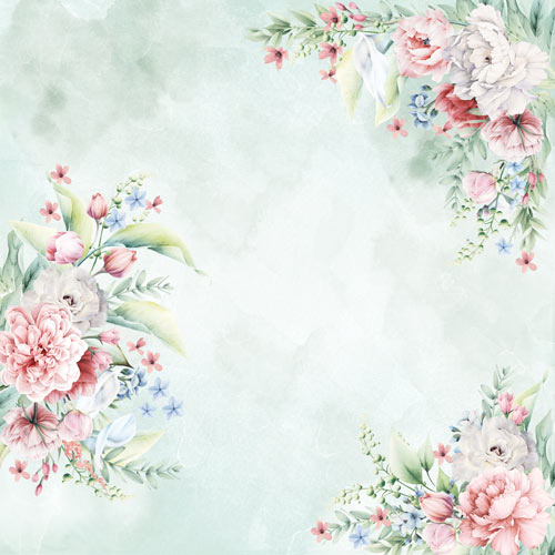 Лист двостороннього паперу для скрапбукінгу Peony garden №60-04 30,5х30,5 см