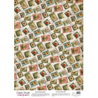 Деко веллум (аркуш кальки з малюнком) Spring Botanical Story Поштові Марки, А3 (29,7х42 см)
