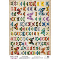 Деко веллум (аркуш кальки з малюнком) Spring Botanical Story Метелики, А3 (29,7х42 см)