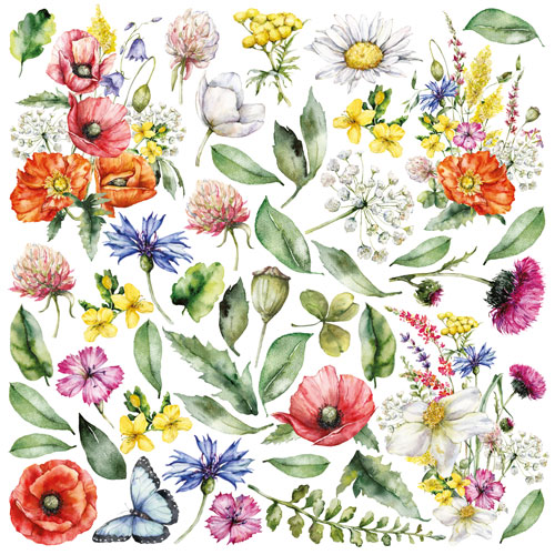 Аркуш з картинками для вирізання Summer Meadow 20х20 см