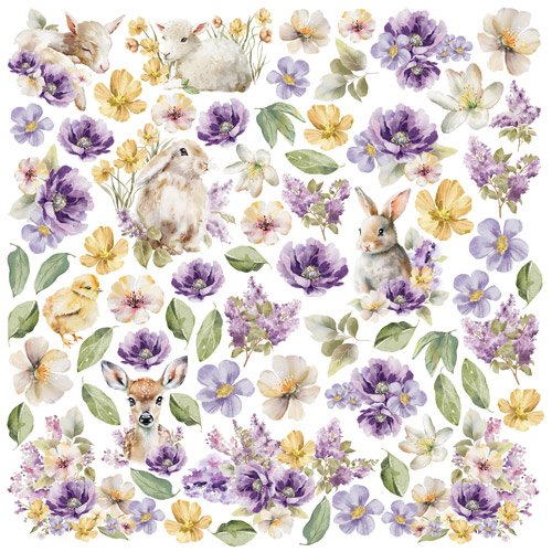 Аркуш з картинками для вирізання Floral Sentiments 30,5х30,5 см