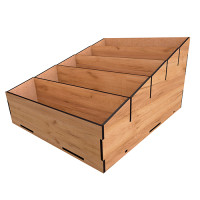 Настольный органайзер для бумаг, карточек, канцелярии, 210 x 250 x 140мм, Дуб Крафт Золотой, №353