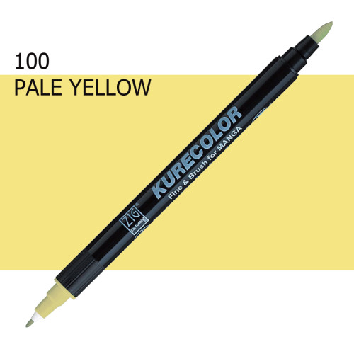 Двосторонній маркер Пастельний жовтий (Pale Yellow) KURETAKE Kurecolor Fine&Brush, №100