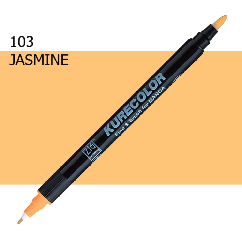 Двосторонній маркер Жасмин KURETAKE Kurecolor Fine&Brush, №103