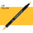 Двосторонній маркер Жовтий (Yellow) KURETAKE Kurecolor Fine&Brush, №106