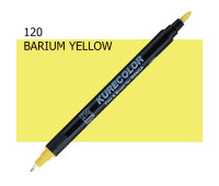 Двосторонній маркер Барієвий жовтий (Barium Yellow) KURETAKE Kurecolor Fine&Brush, №120