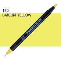 Двухсторонний маркер Бариевый желтый (Barium Yellow) KURETAKE Kurecolor Fine&Brush, №120