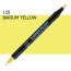 Двосторонній маркер Барієвий жовтий (Barium Yellow) KURETAKE Kurecolor Fine&Brush, №120
