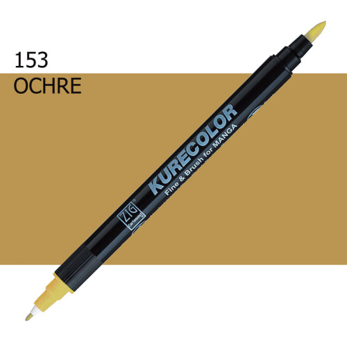 Двосторонній маркер Охра (Ochre) KURETAKE Kurecolor Fine&Brush, №153