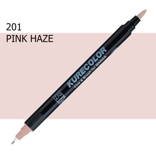 Двосторонній маркер Рожевий туман (Pink Haze) KURETAKE Kurecolor Fine&Brush, №201