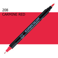 Двосторонній маркер Карміново-червоний (Carmine Red) KURETAKE Kurecolor Fine Brush, №208