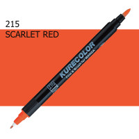 Двосторонній маркер Яскраво-червоний (Scarlet Red) KURETAKE Kurecolor Fine Brush, №215