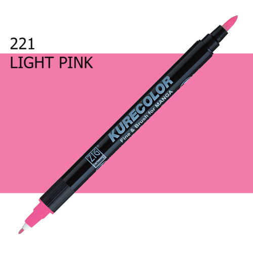Двосторонній маркер Світло-рожевий (Light Pink) KURETAKE Kurecolor Fine&Brush, №221