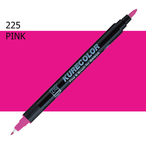 Двосторонній маркер Рожевий (Pink) KURETAKE Kurecolor Fine&Brush, №225