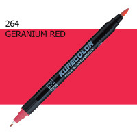 Двосторонній маркер Геранієво-червоний (Geranium Red) KURETAKE Kurecolor Fine Brush, №264