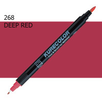 Двухсторонний маркер Глубокий красный (Deep Red) KURETAKE Kurecolor Fine&Brush, №268