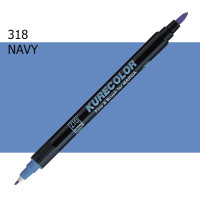Двосторонній маркер Темно-синій (Navy) KURETAKE Kurecolor Fine&Brush, №318