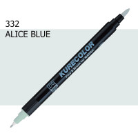 Двухсторонний маркер Голубой Алисы (Alice Blue) KURETAKE Kurecolor Fine&Brush, №332