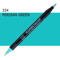 Двосторонній маркер Перський зелений KURETAKE Kurecolor Fine&Brush, №334