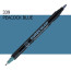 Двосторонній маркер Павич синій (Peacock Blue) KURETAKE Kurecolor Fine&Brush, №339
