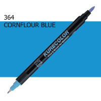 Двухсторонний маркер Васильковый синий (Cornflower Blue) KURETAKE Kurecolor Fine Brush, №364