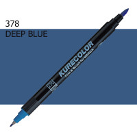Двосторонній маркер Глибокий синій (Deep Blue) KURETAKE Kurecolor Fine Brush, №378