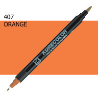 Двухсторонний маркер Оранжевый (Orange) KURETAKE Kurecolor Fine Brush, №407
