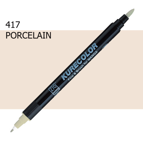 Двосторонній маркер Порцеляновий (Porcelain) KURETAKE Kurecolor Fine&Brush, №417