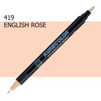 Двухсторонний маркер Английская роза (English Rose) KURETAKE Kurecolor Fine&Brush, №419
