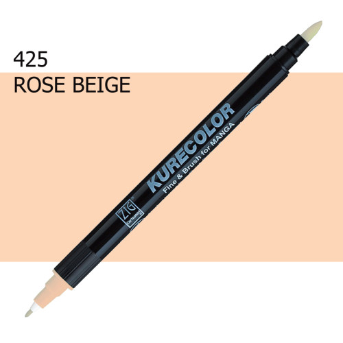 Двосторонній маркер Рожевий бежевий (Rose Beige) KURETAKE Kurecolor Fine&Brush, №425
