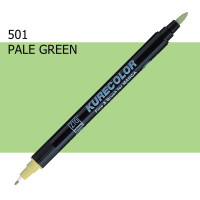 Двухсторонний маркер Бледно-зеленый (Pale Green) KURETAKE Kurecolor Fine Brush, №501