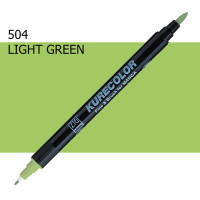 Двухсторонний маркер Светло-зеленый (Light Green) KURETAKE Kurecolor Fine Brush, №504