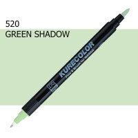 Двосторонній маркер Зелена тінь (Green Shadow) KURETAKE Kurecolor Fine Brush, №520