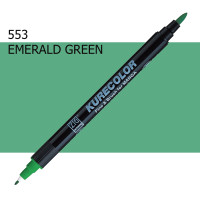 Двухсторонний маркер Изумрудный зеленый (Emerald Green) KURETAKE Kurecolor Fine&Brush, №553