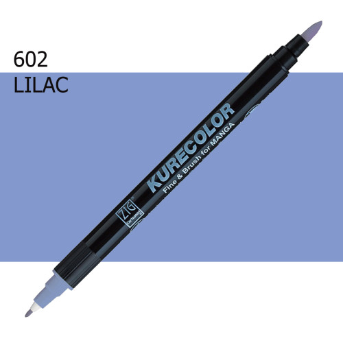 Двосторонній маркер Бузковий (Lilac) KURETAKE Kurecolor Fine&Brush, №602