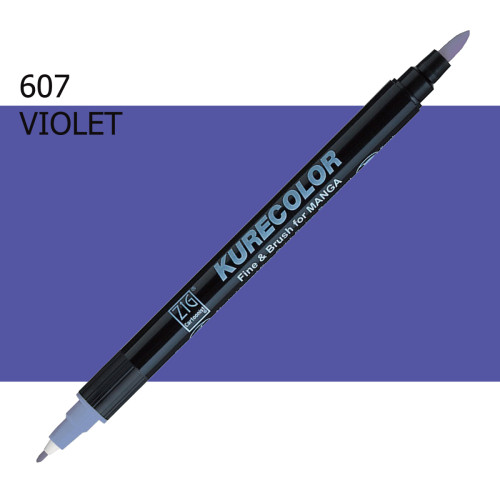 Двосторонній маркер Фіолетовий (Violet) KURETAKE Kurecolor Fine&Brush, №607