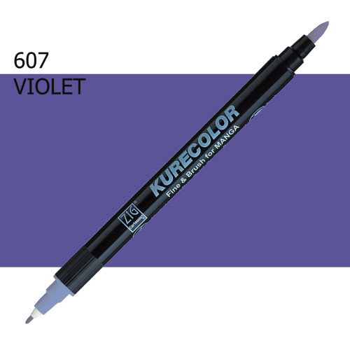Двосторонній маркер Глибокий фіолетовий (Deep Violet) KURETAKE Kurecolor Fine&Brush, №609
