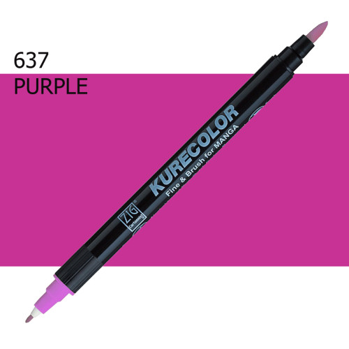 Двосторонній маркер Пурпурний (Purple) KURETAKE Kurecolor Fine&Brush, №637