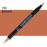 Двухсторонний маркер Коричневый (Brown) KURETAKE Kurecolor Fine Brush, №705